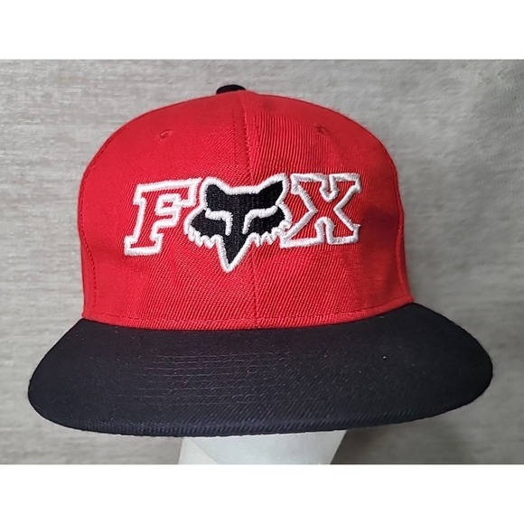 Fox Racing Motocross Red Black White Snapback Hat Cap - Picture 2 of 7
